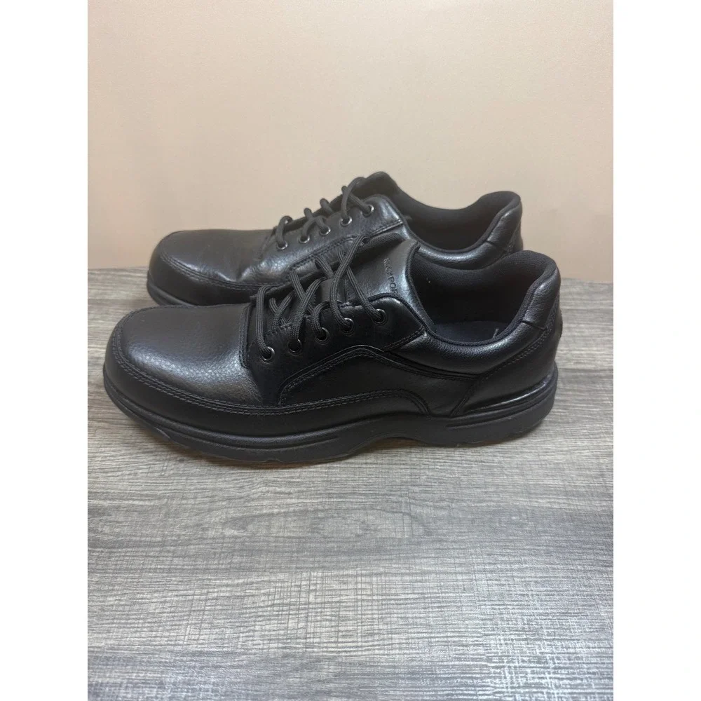Rockport Mens Eureka Walking Shoes Black Leather Lace Up K71224 Size 13